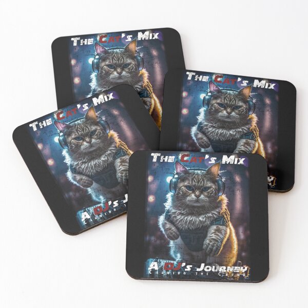 Item preview, Grunge Cool Cat DJ Mixing Music – Club Dj Cat Deck Mixing Music | House Trance Rave Trap Dance Music designed and sold by MadeByRobots.