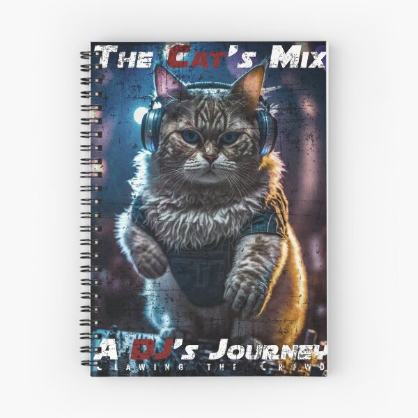 Item preview, Grunge Cool Cat DJ Mixing Music – Club Dj Cat Deck Mixing Music | House Trance Rave Trap Dance Music designed and sold by MadeByRobots.