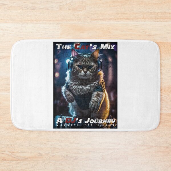 Item preview, Grunge Cool Cat DJ Mixing Music – Club Dj Cat Deck Mixing Music | House Trance Rave Trap Dance Music designed and sold by MadeByRobots.