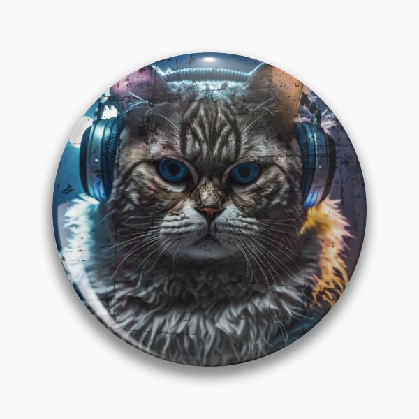 Item preview, Grunge Cool Cat DJ Mixing Music – Club Dj Cat Deck Mixing Music | House Trance Rave Trap Dance Music designed and sold by MadeByRobots.