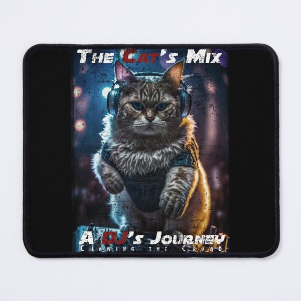 Item preview, Grunge Cool Cat DJ Mixing Music – Club Dj Cat Deck Mixing Music | House Trance Rave Trap Dance Music designed and sold by MadeByRobots.