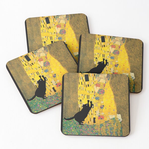Item preview, klimt's the kiss with cat added designed and sold by Mitra Farmand.