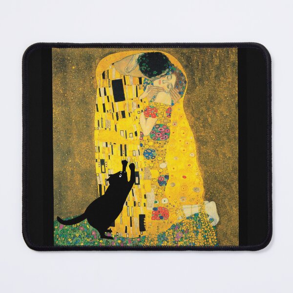 Item preview, klimt's the kiss with cat added designed and sold by Mitra Farmand.