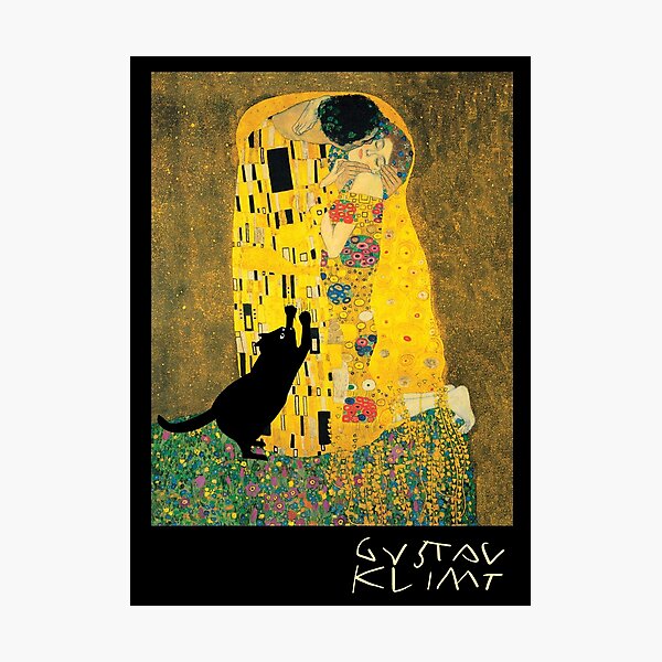 Item preview, klimt's the kiss with cat ajouté designed and sold by Mitra Farmand.