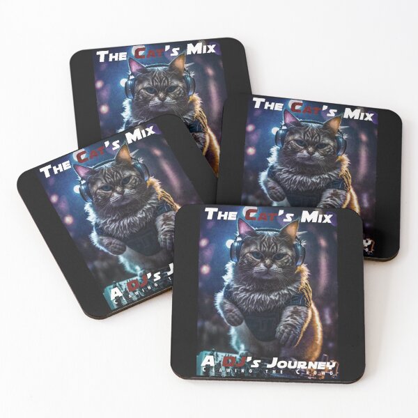 Item preview, Grunge Cool Cat DJ Mixing Music – Club Dj Cat Deck Mixing Music | House Trance Rave Trap Dance Music designed and sold by MadeByRobots.