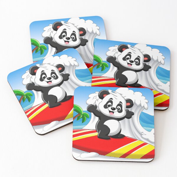 Item preview, Surfing Panda Cartoon, Panda Surfing in Hawaii, Panda Riding The Wave, Cute Panda, Cartoon Panda designed and sold by Keilani N Kai.