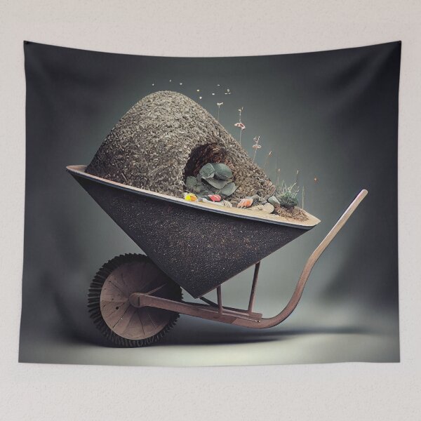 Item preview, Madly Magnified Wheelbarrow Digital Painting designed and sold by CodeAndColors.