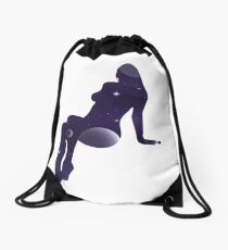 Woman Silhouette Drawstring Bag