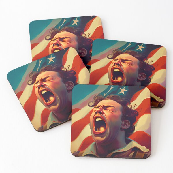 Item preview, Flan at the Flagpole A Weary Yawn Digital Painting designed and sold by CodeAndColors.