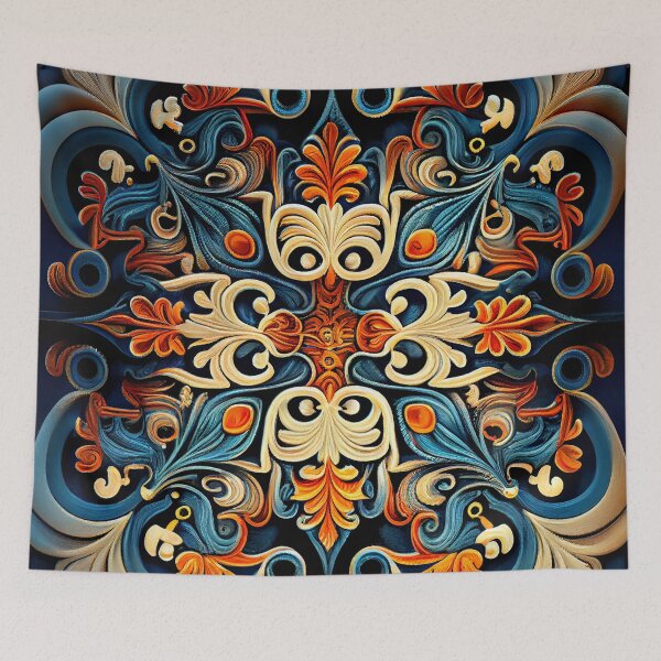 Aperçu de l'œuvre Vivid Three Dimensional Divine Delicate New Mediterranean Pattern Digital Painting créée et vendue par CodeAndColors.