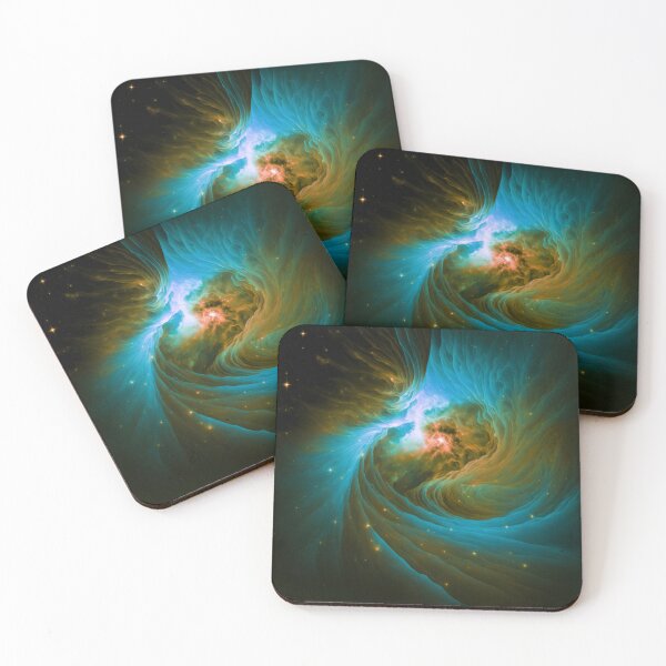 Item preview, Cyan Blue and Gold Swirl Nebula designed and sold by Healio2.