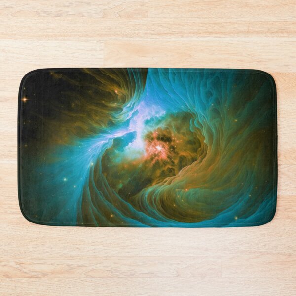 Item preview, Cyan Blue and Gold Swirl Nebula designed and sold by Healio2.