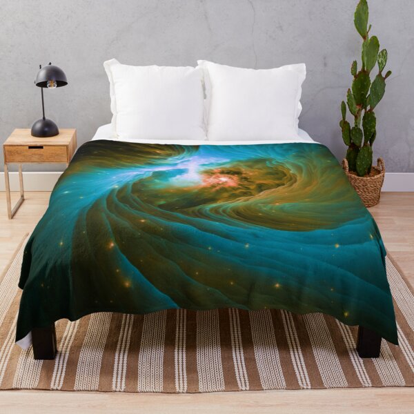 Item preview, Cyan Blue and Gold Swirl Nebula designed and sold by Healio2.