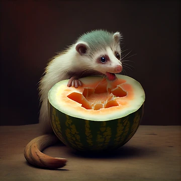 Vorschaubild zum Design The Ferrets Debacle with a Melon Digital Painting von CodeAndColors