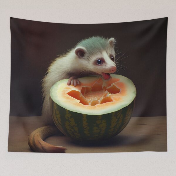 Artikelvorschau, The Ferrets Debacle with a Melon Digital Painting entworfen und verkauft von CodeAndColors.