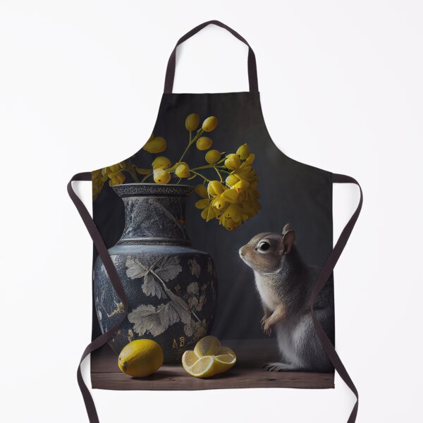 Aperçu de l'œuvre Lemons a Vase and a Squirrel Digital Painting créée et vendue par CodeAndColors.