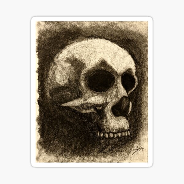 Charcoal skull Sticker