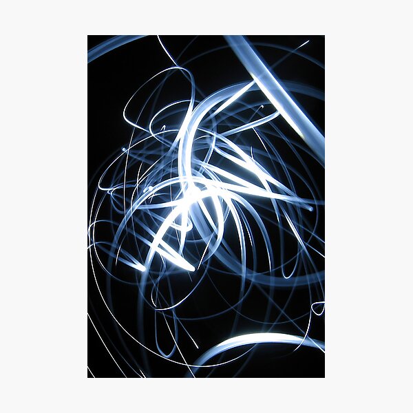 High speed white neon lights Photographic Print