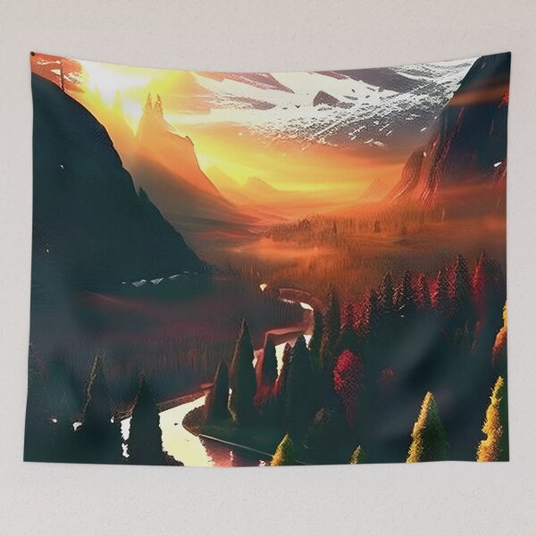 Item preview, Minimalistic River Valley Art designed and sold by supeart.