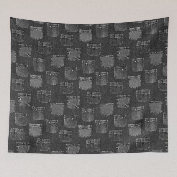 Item preview, Jeans fashion background. Denim black grunge textured seamless pattern designed and sold by olgersart.