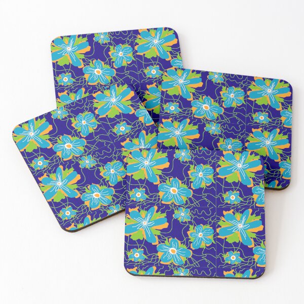 Artikelvorschau, Blumenmuster-Design blüht blau entworfen und verkauft von eddiebarronshop.