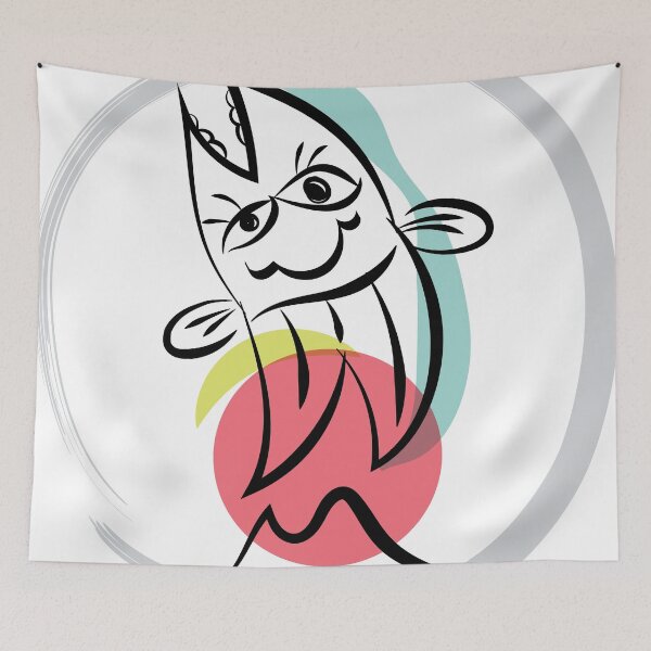 Item preview, fishCAT y zen - un gato y un pez designed and sold by metadorcreative.