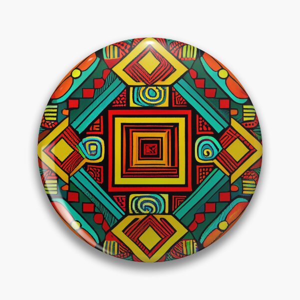 Artikelvorschau, Aesthetic Square Vibrant African Pattern Digital Painting entworfen und verkauft von CodeAndColors.