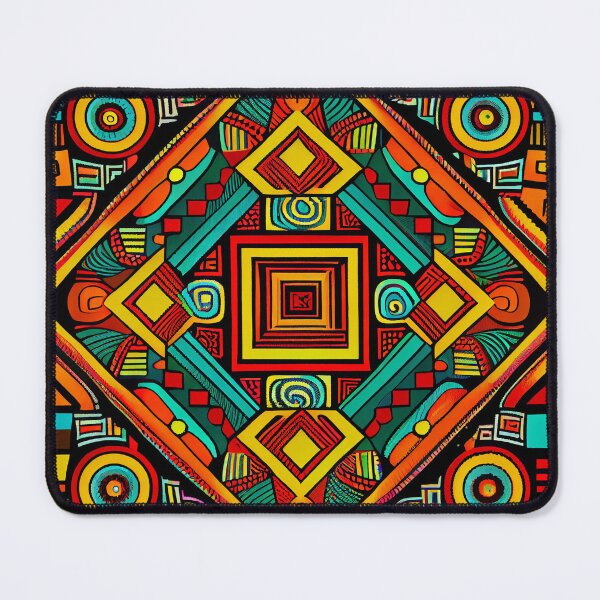 Artikelvorschau, Aesthetic Square Vibrant African Pattern Digital Painting entworfen und verkauft von CodeAndColors.