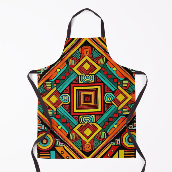 Artikelvorschau, Aesthetic Square Vibrant African Pattern Digital Painting entworfen und verkauft von CodeAndColors.
