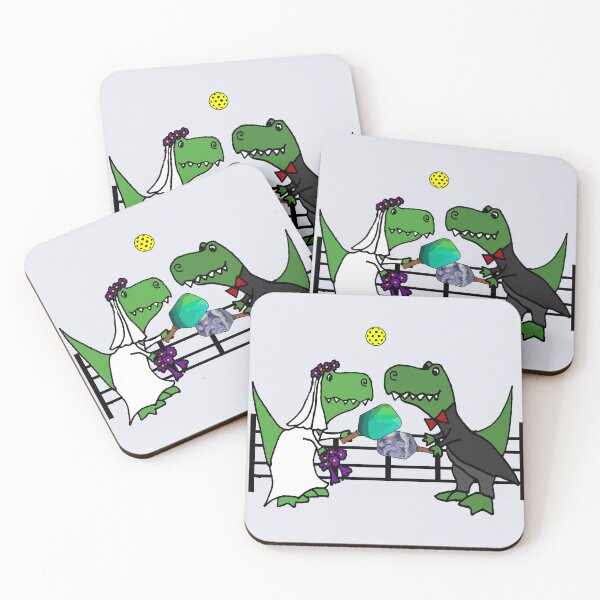 Item preview, Funny T-rex Dinosaur Pickleball Wedding designed and sold by Nature's Fancy.