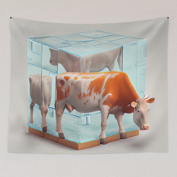 Aperçu de l'œuvre Oxen Jelly and Boxes Digital Painting créée et vendue par CodeAndColors.