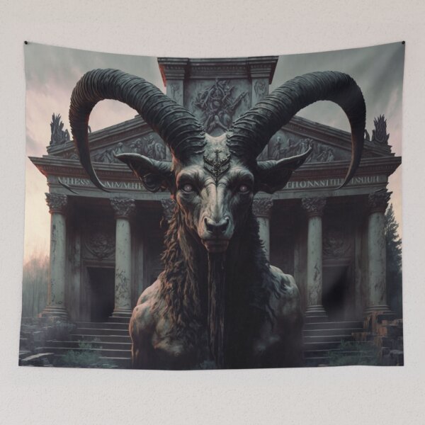 Item preview, Baphomet with Ancient Temple , Dark Attitude , Trending  designed and sold by Dualism619.