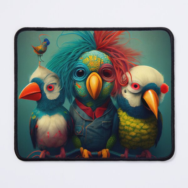 Item preview, The Odd Trio Tangle Chirp and Clown Digital Painting designed and sold by CodeAndColors.