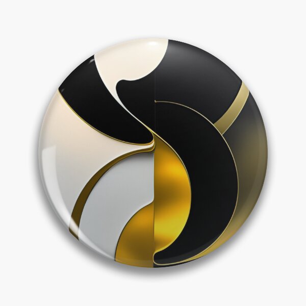 Item preview, Yin Yang  Gold Black White designed and sold by Athena Milonas.
