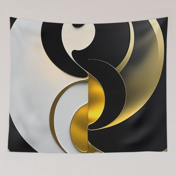 Item preview, Yin Yang  Gold Black White designed and sold by Athena Milonas.
