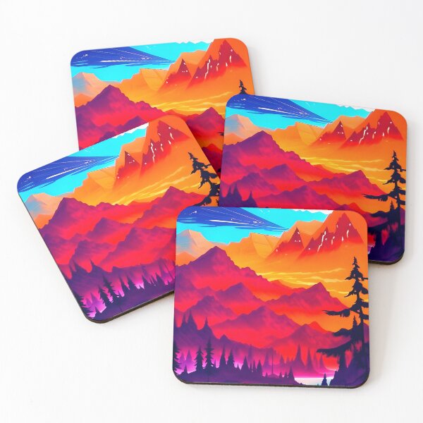 Item preview, Aesthetic Mountain River View Print designed and sold by supeart.