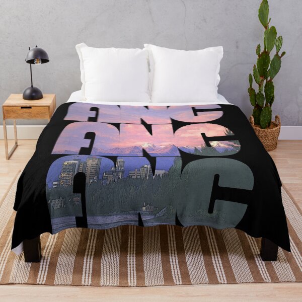 Item preview, Anchorage, Alaska ANC Sunset Cityscape Repeating Pattern designed and sold by CrabbyLobster.