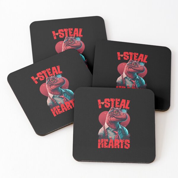 Item preview, Valentines Day Dinosaur I Steal Hearts Boys Men Love T rex designed and sold by wassim sadiki.