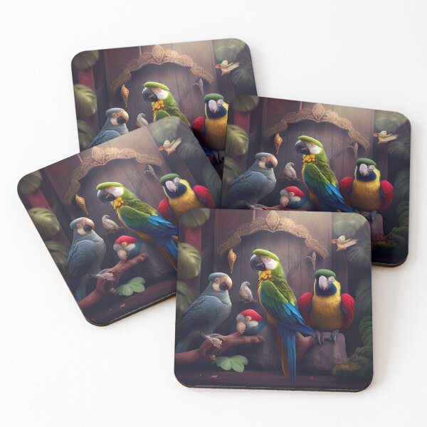 Artikelvorschau, Parrot Friends Digital Painting entworfen und verkauft von CodeAndColors.