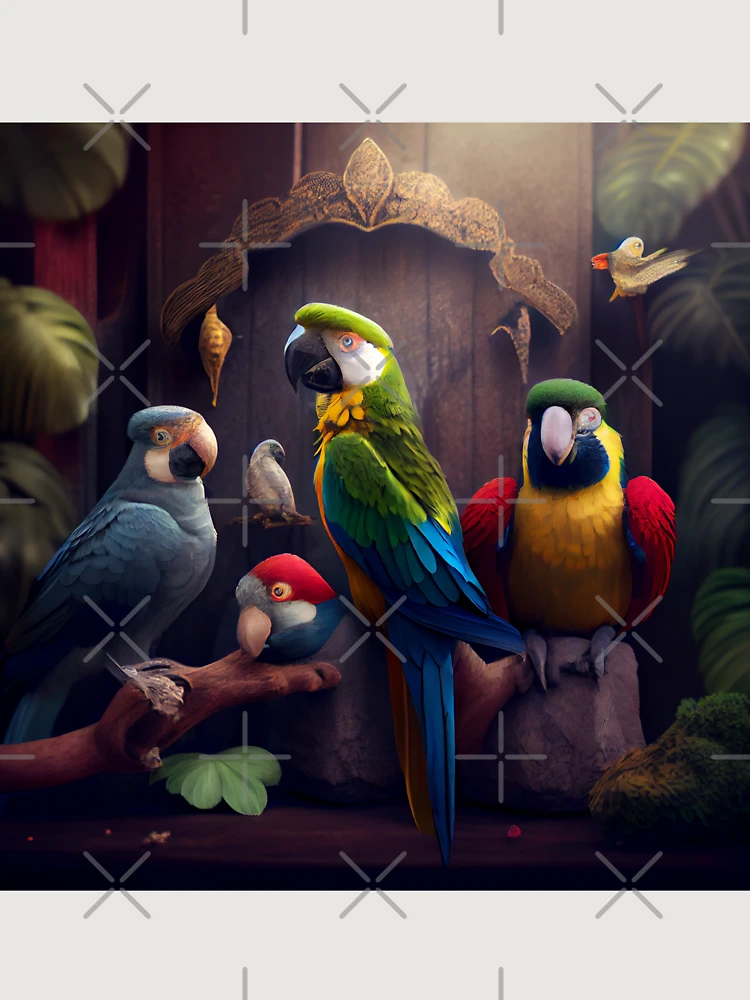 Thumbnail 6 von 6, Premium Oversized Pullover, Parrot Friends Digital Painting designt und verkauft von CodeAndColors.
