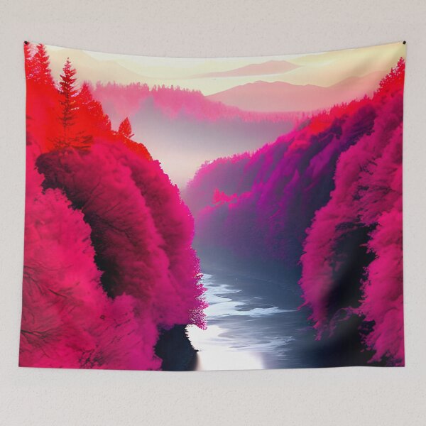 Artikelvorschau, Nature Vibe Roter Wald- und Flussdruck entworfen und verkauft von supeart.