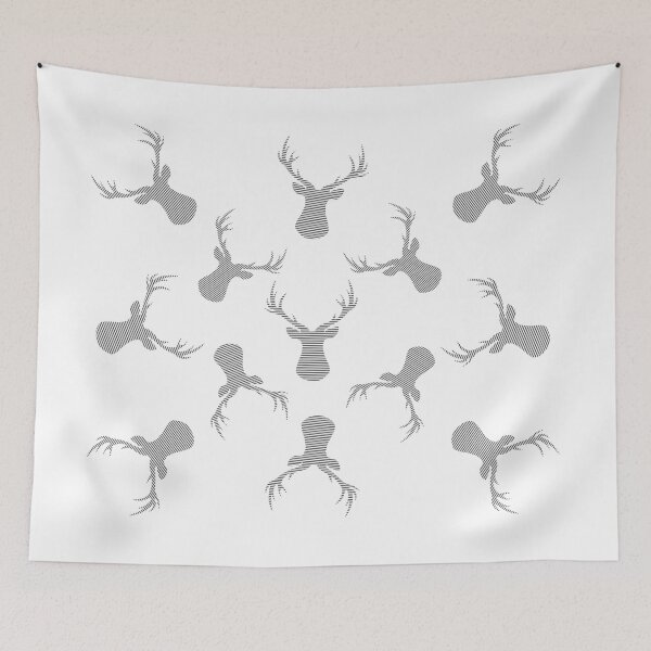 Item preview, Deer pattern - gray. designed and sold by K.S ART.
