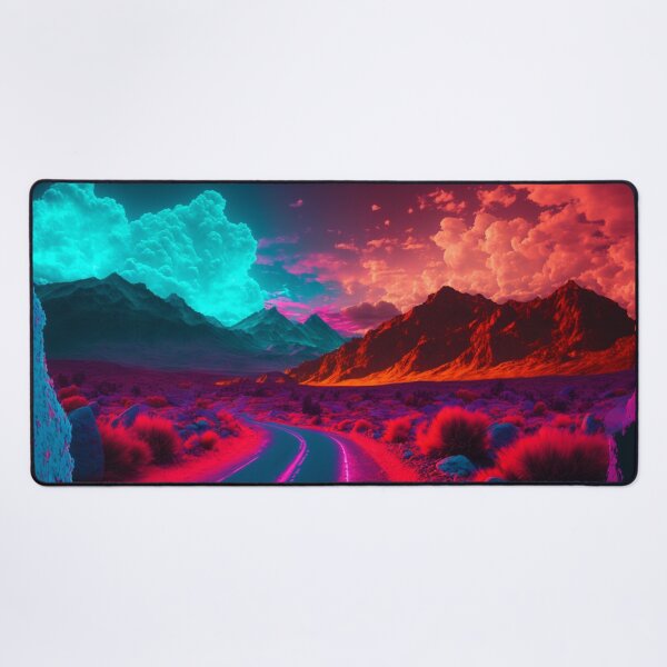 Item preview, Beautiful Futuristic Landscape with Mountains ,Neon Colors , Trending designed and sold by Dualism619.