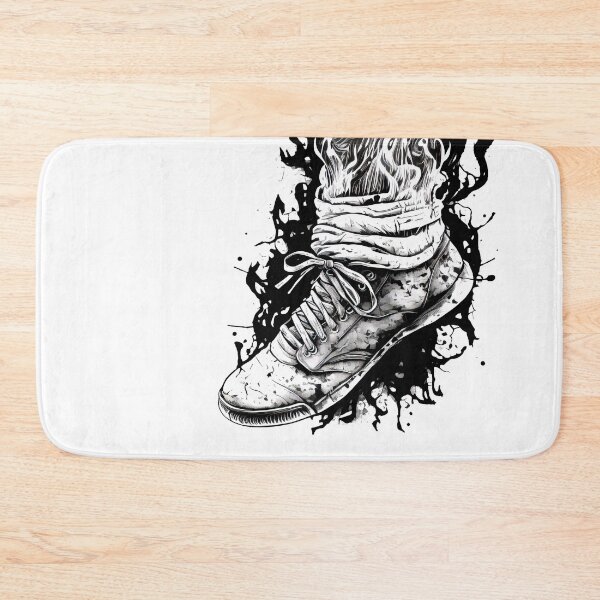 Item preview, Old sneakers on fire. Ink drawing. designed and sold by ezps.