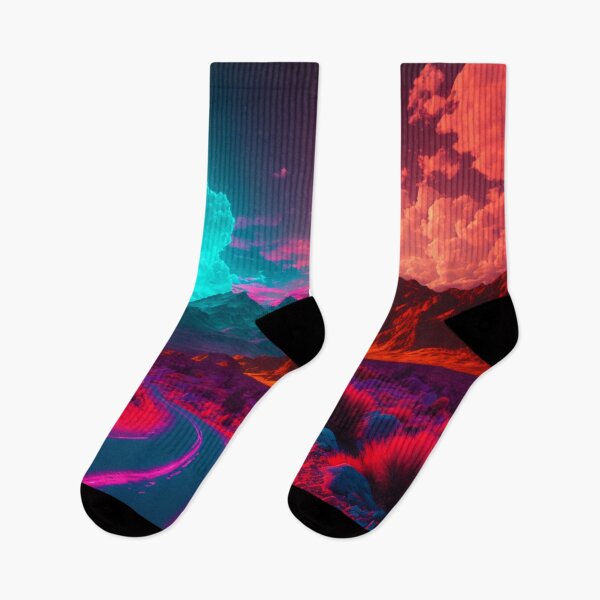 Item preview, Beautiful Futuristic Landscape with Mountains ,Neon Colors , Trending designed and sold by Dualism619.