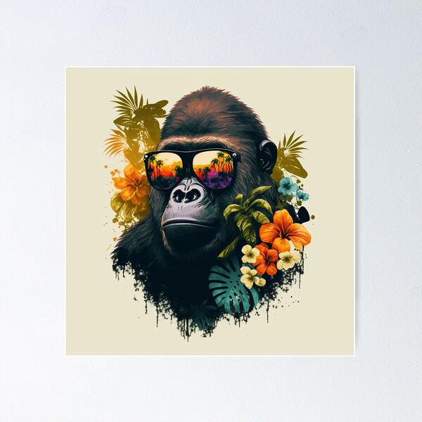 Item preview, Super cool gorilla in sunglasses  designed and sold by Maryberry96.