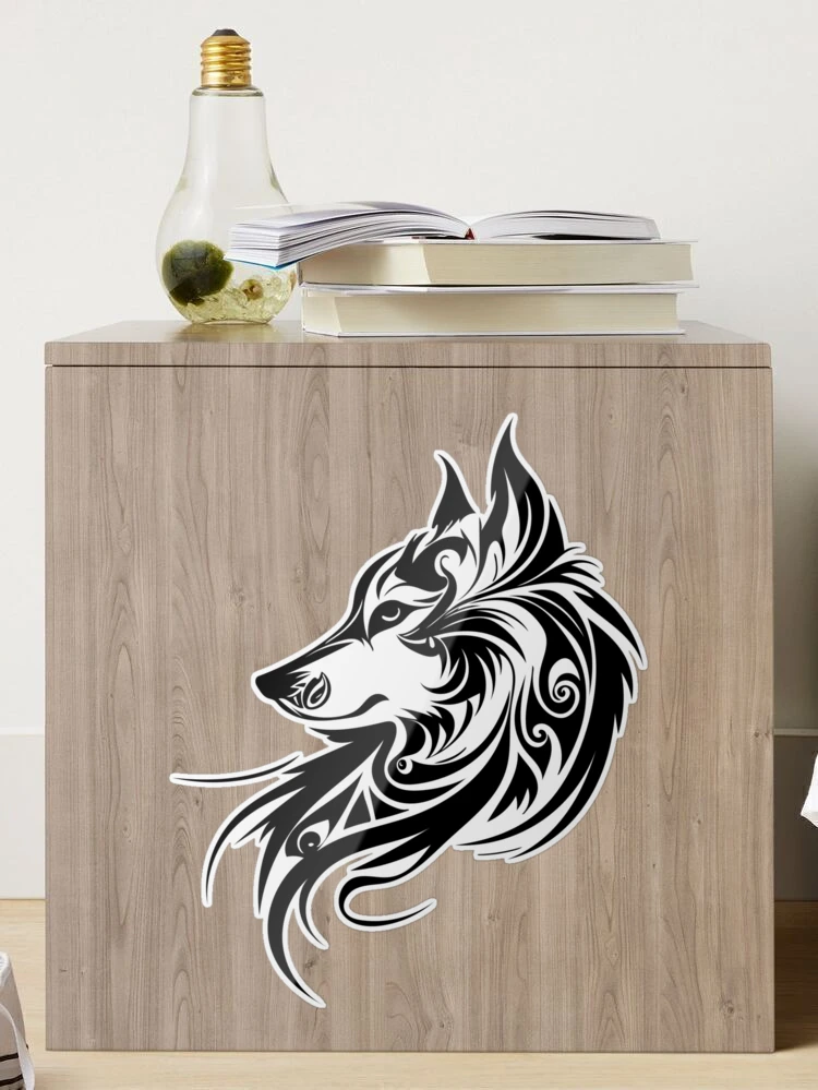 Wolf Silhouette, Legendary Animals, Tribal Art  Sticker for Sale by Anne  Mathiasz