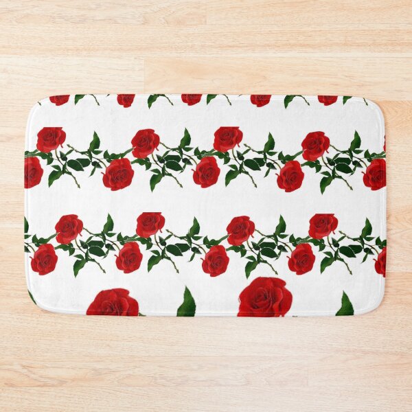Item preview, RED GARDEN ROSE PATTERNS ABSTRACT WHITE ART designed and sold by sharlesart.