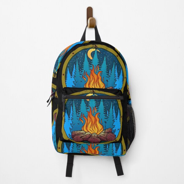 Item preview, Camping badge with distressed effect designed and sold by ElderIslesPress.