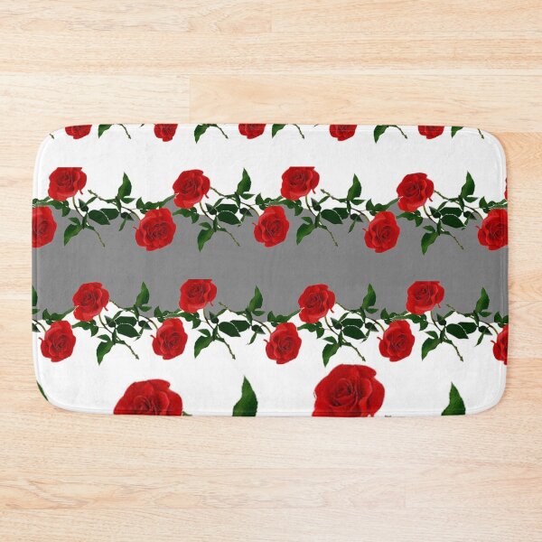 Item preview, RED GARDEN ROSE ABSTRACT PATTERNS GREY-WHITE ART designed and sold by sharlesart.